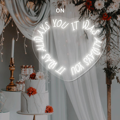 Always You White Heart Led Neon Sign For Green Wall Decor | Shineneon