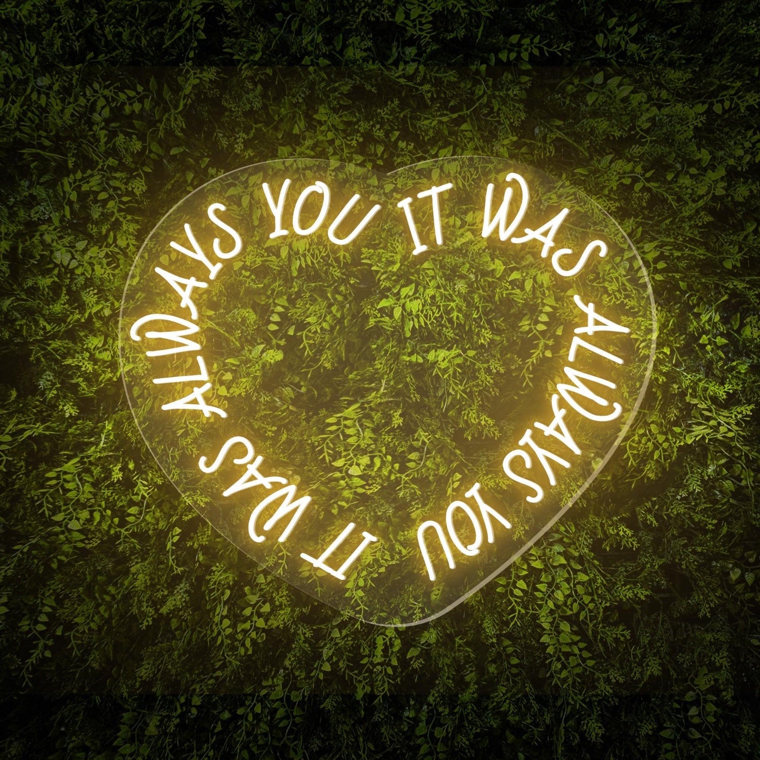 Always You White Heart Led Neon Sign For Green Wall Decor | Shineneon