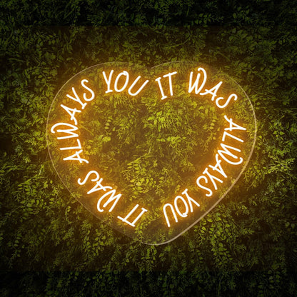 Always You White Heart Led Neon Sign For Green Wall Decor | Shineneon
