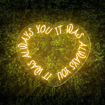 Always You White Heart Led Neon Sign For Green Wall Decor | Shineneon
