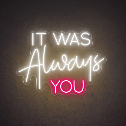 Always You White Pink Handwritten Led Neon Sign For Wedding Decor | Shineneon
