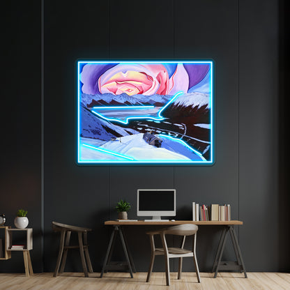 Alyeska Resort Rose Sunset Wall Artwork Neon Signs