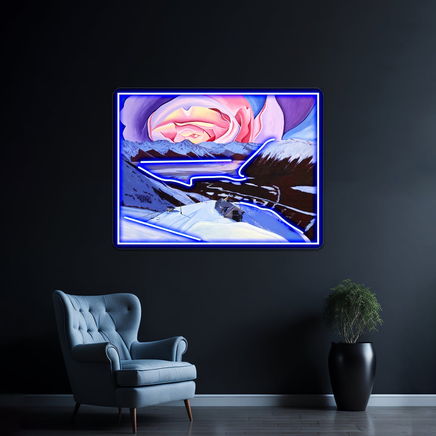 Alyeska Resort Rose Sunset Wall Artwork Neon Signs