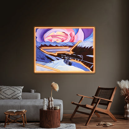 Alyeska Resort Rose Sunset Wall Artwork Neon Signs