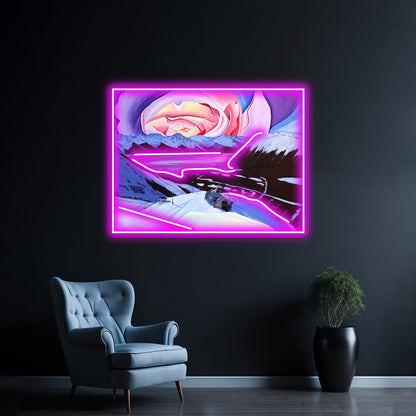 Alyeska Resort Rose Sunset Wall Artwork Neon Signs