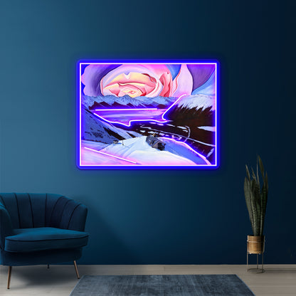 Alyeska Resort Rose Sunset Wall Artwork Neon Signs