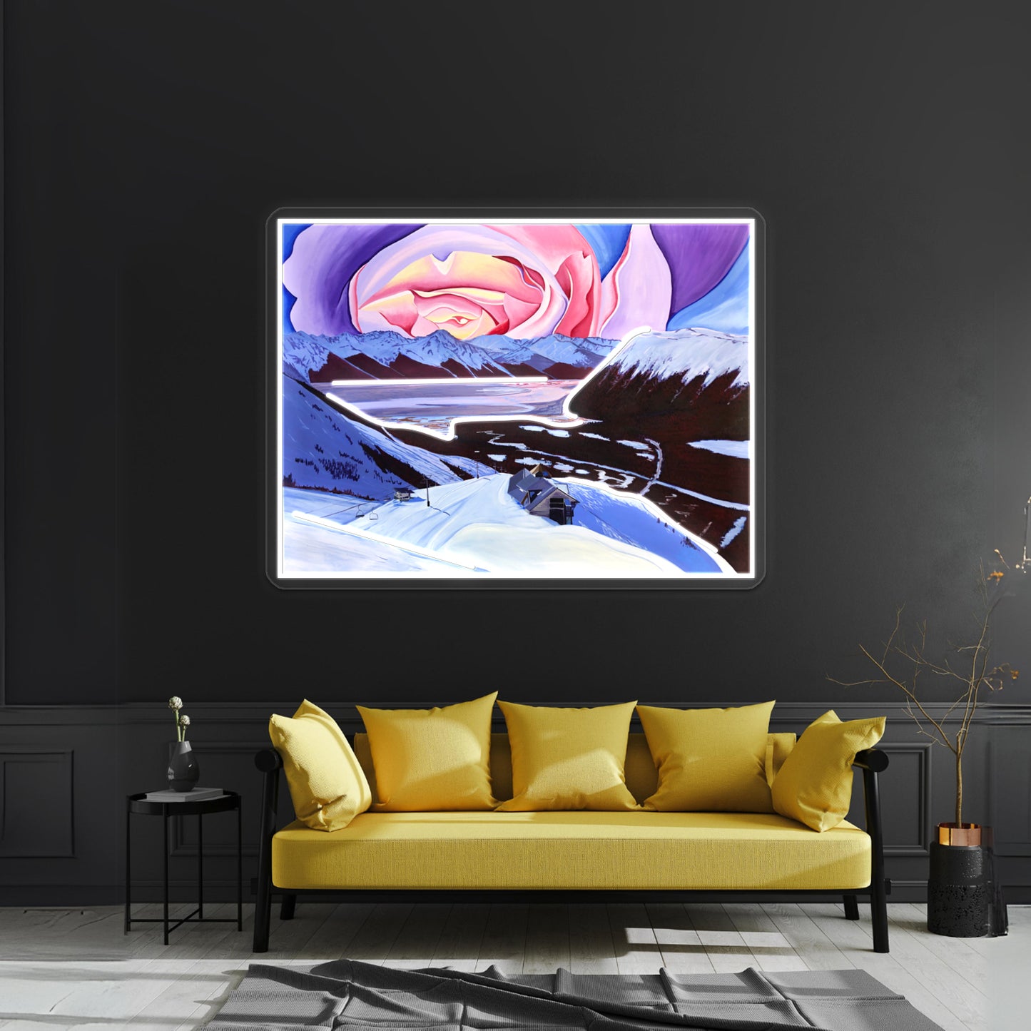 Alyeska Resort Rose Sunset Wall Artwork Neon Signs