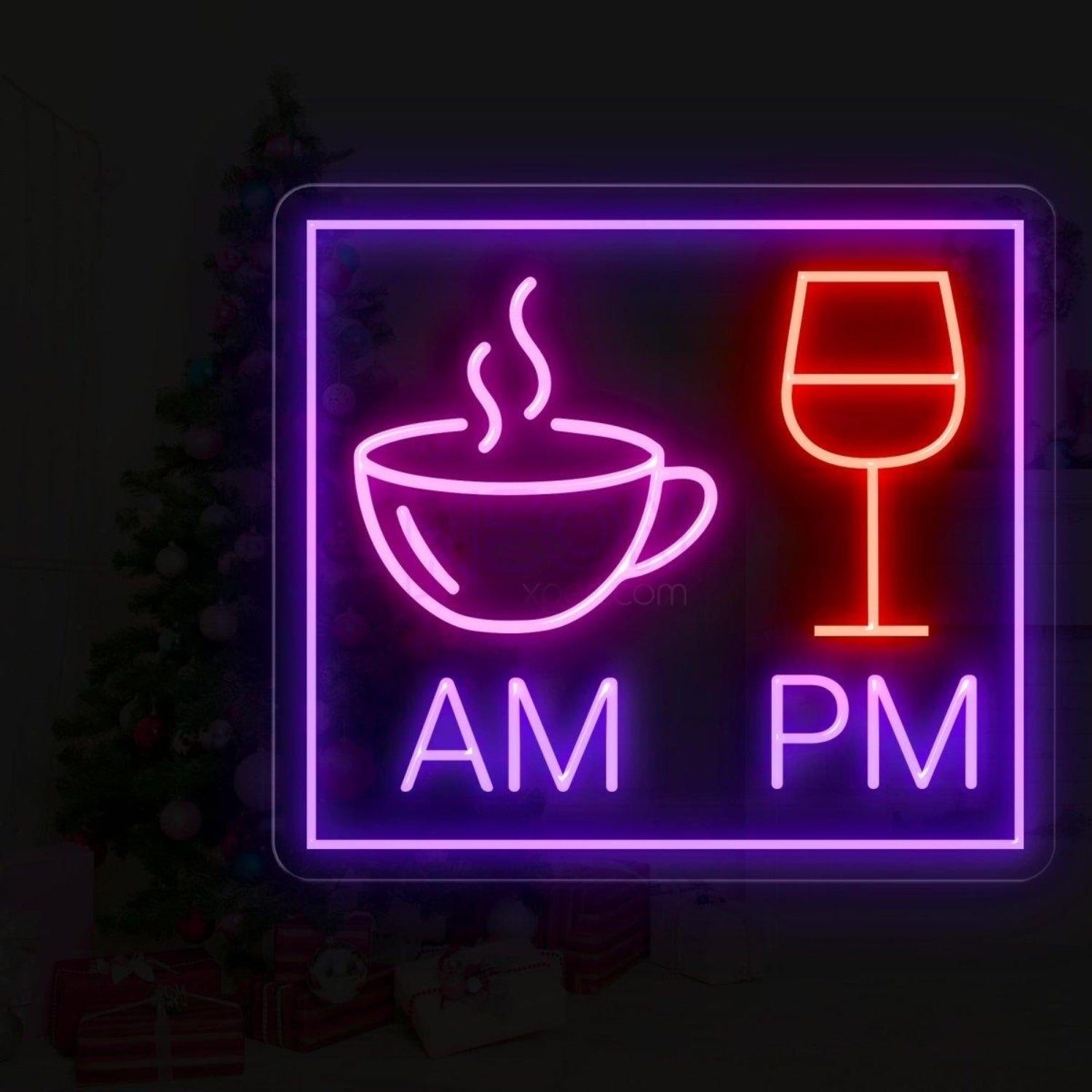 Am Coffee Pm Wine Led Neon Sign Cafe Bar Commercial Decor | Shineneon