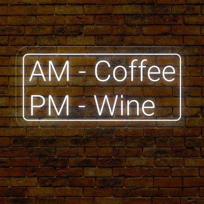 Am Coffee Pm Wine Led Neon Sign Cafe Bar Wall Decor | Shineneon