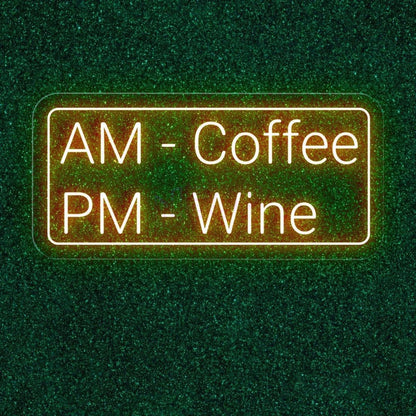 Am Coffee Pm Wine Led Neon Sign Cafe Bar Wall Decor | Shineneon