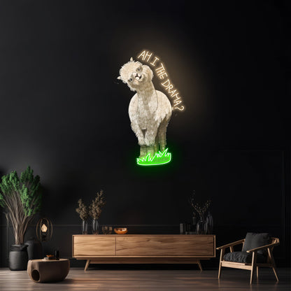 Am I The Drama Llama Neon Signs For Neon Wall Signs Artwork - Shineneon