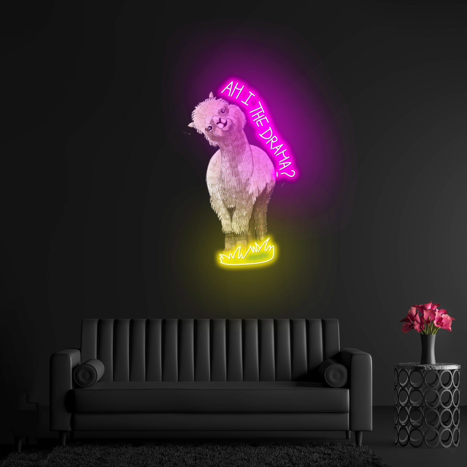 Am I The Drama Llama Neon Signs For Neon Wall Signs Artwork - Shineneon
