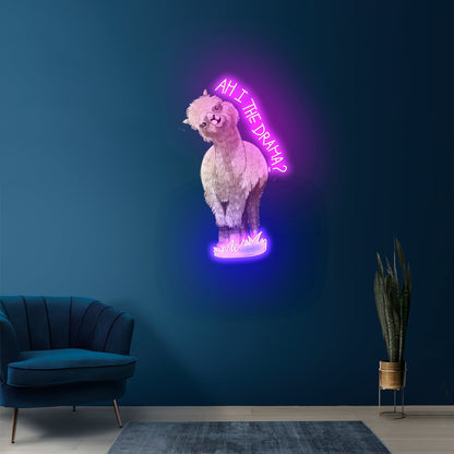Am I The Drama Llama Neon Signs For Neon Wall Signs Artwork - Shineneon