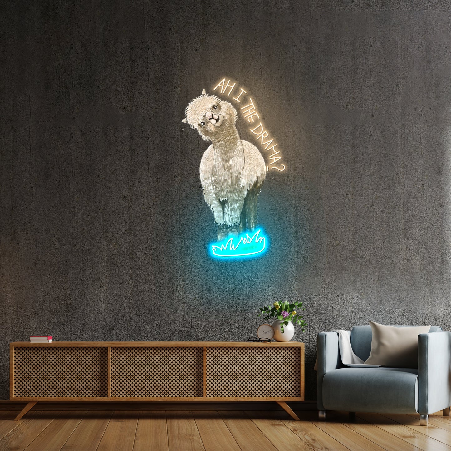 Am I The Drama Llama Neon Signs For Neon Wall Signs Artwork