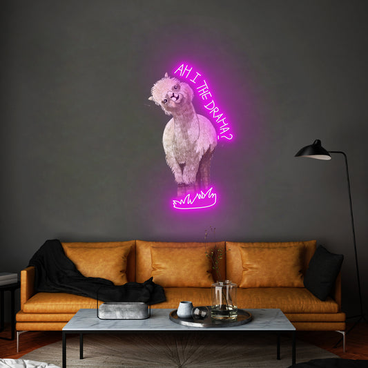 Am I The Drama Llama Neon Signs For Neon Wall Signs Artwork