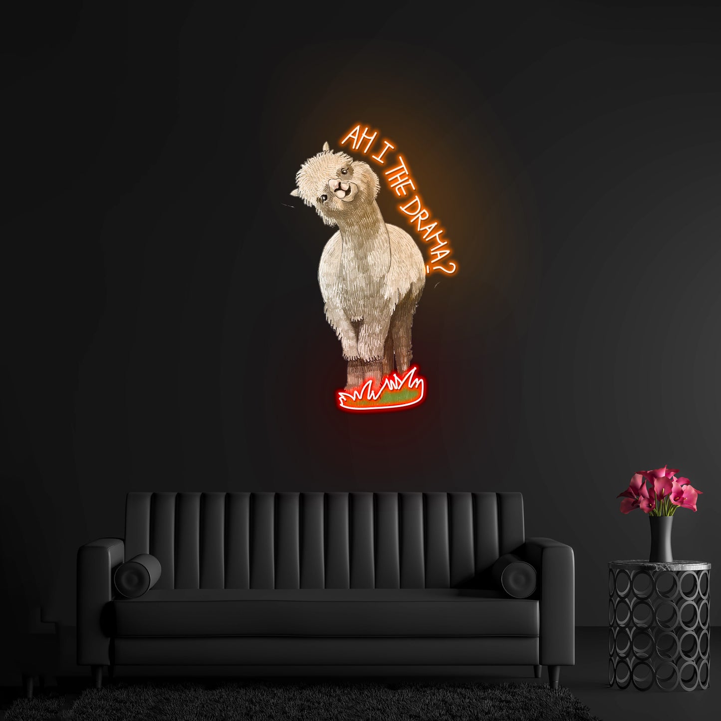 Am I The Drama Llama Neon Signs For Neon Wall Signs Artwork