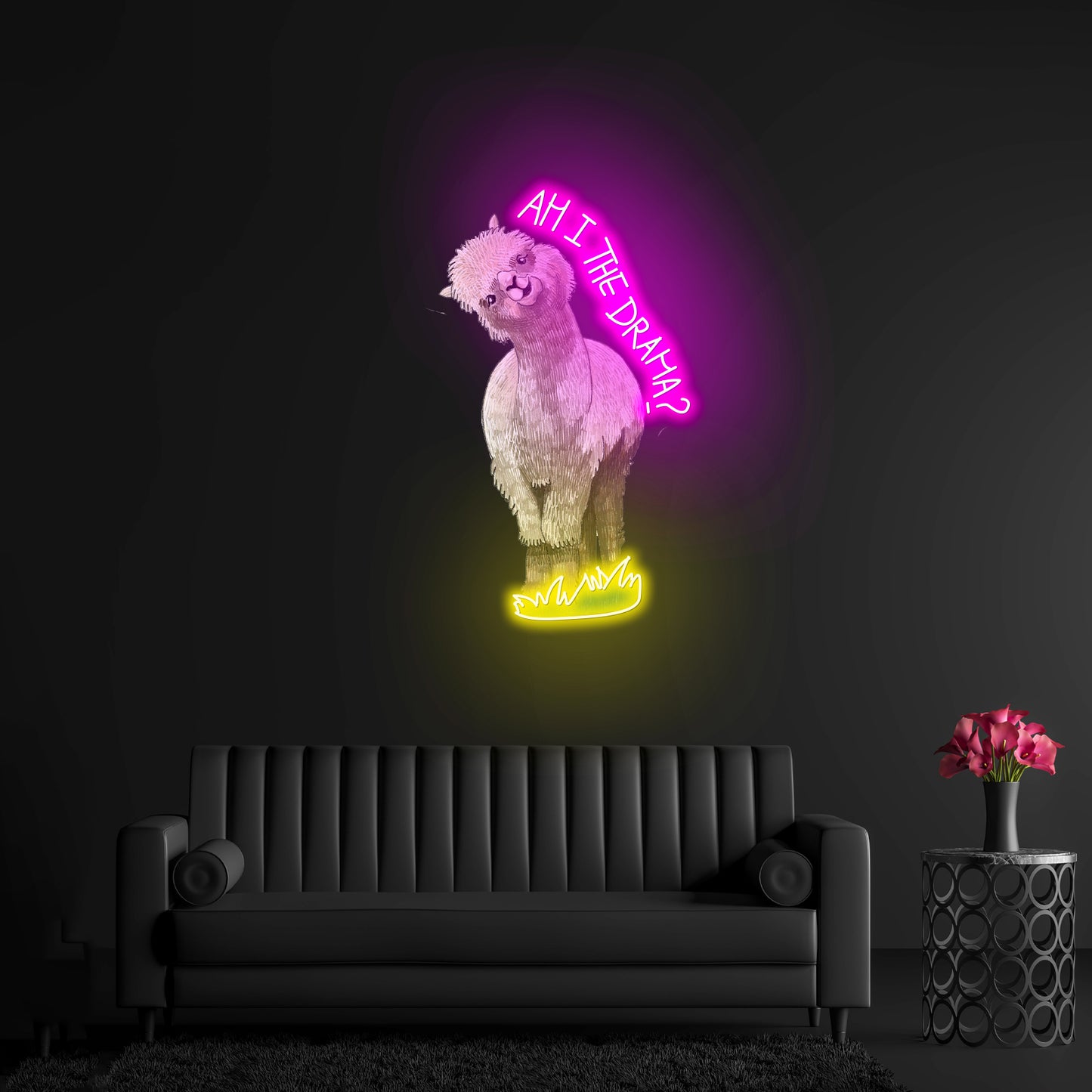 Am I The Drama Llama Neon Signs For Neon Wall Signs Artwork