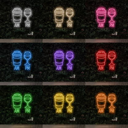 Am Pm LED Neon Sign - 05 Color Grid