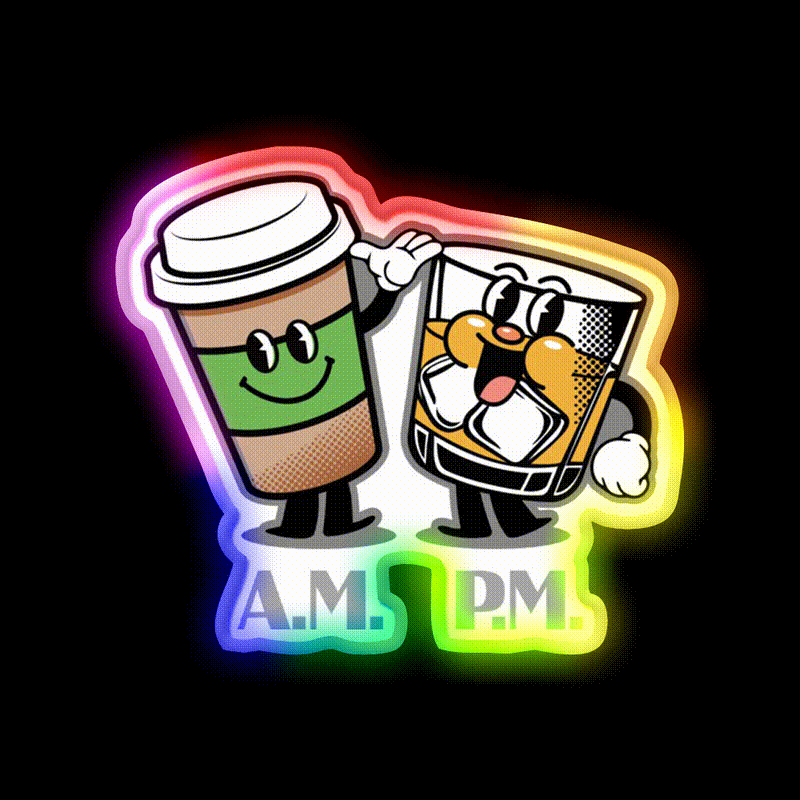 Am Pm Whiskey Drink Bar Led Neon Sign Rgb Color