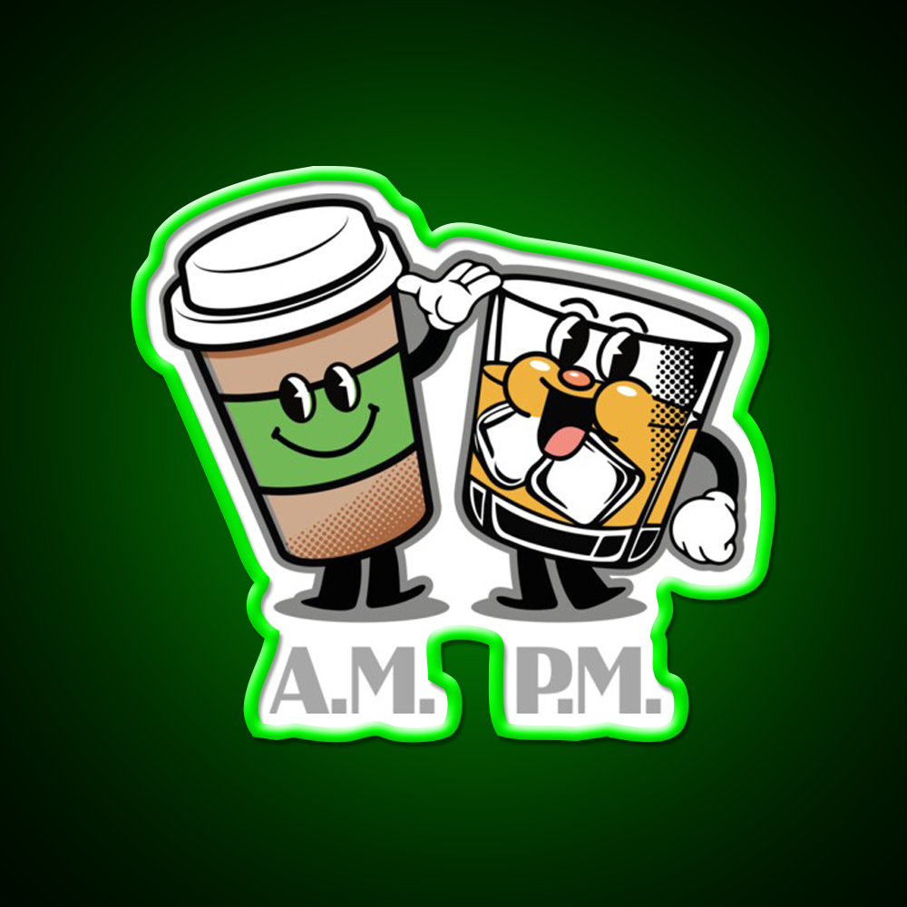 Am Pm Whiskey Drink Bar Led Neon Sign Rgb Color