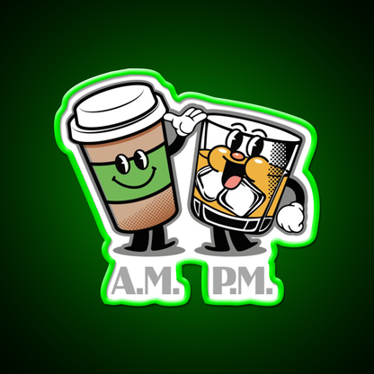 Am Pm Whiskey Drink Bar Led Neon Sign Rgb Color