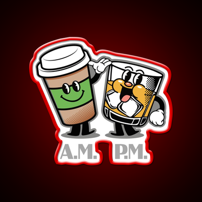 Am Pm Whiskey Drink Bar Led Neon Sign Rgb Color