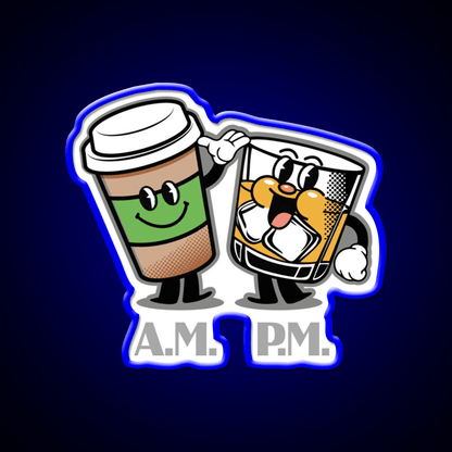 Am Pm Whiskey Drink Bar Led Neon Sign Rgb Color - Shineneon