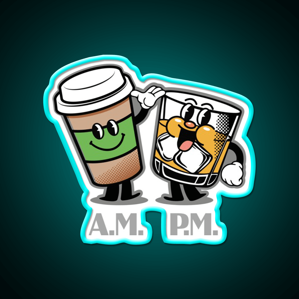 Am Pm Whiskey Drink Bar Led Neon Sign Rgb Color - Shineneon