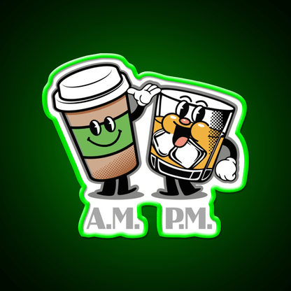 Am Pm Whiskey Drink Bar Led Neon Sign Rgb Color - Shineneon