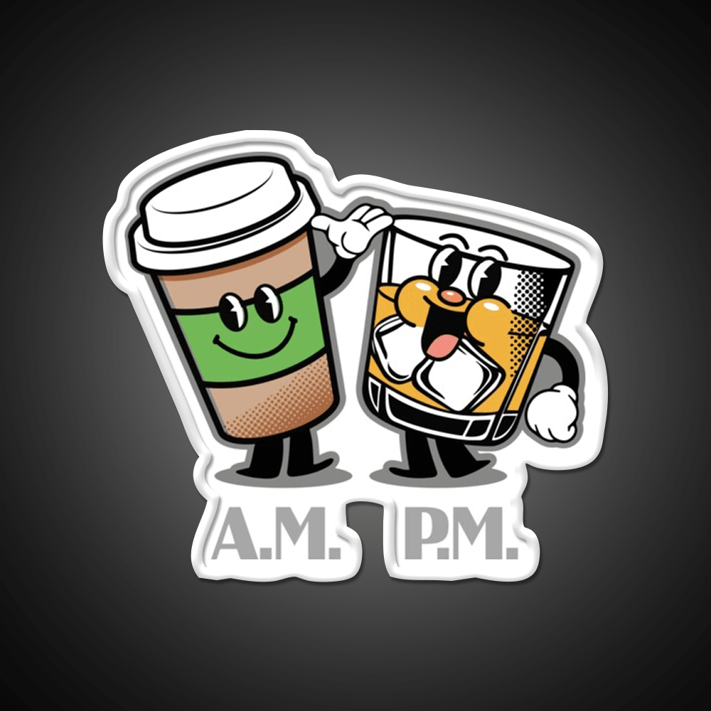 Am Pm Whiskey Drink Bar Led Neon Sign Rgb Color - Shineneon