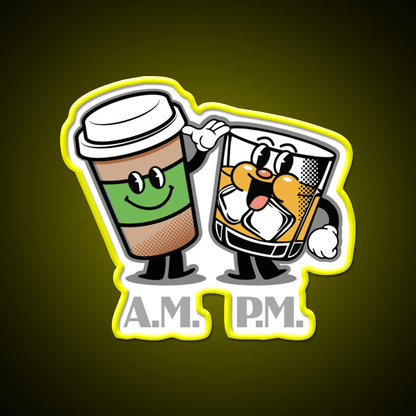 Am Pm Whiskey Drink Bar Led Neon Sign Rgb Color - Shineneon