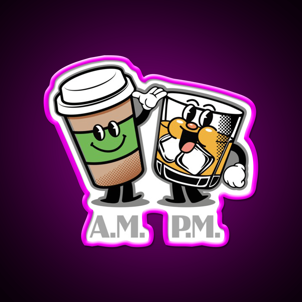 Am Pm Whiskey Drink Bar Led Neon Sign Rgb Color - Shineneon