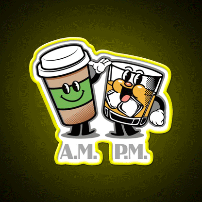 Am Pm Whiskey Drink Bar Led Neon Sign Rgb Color