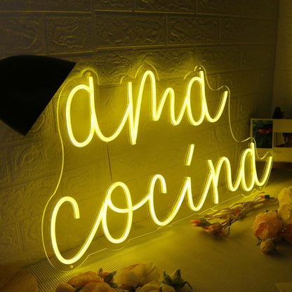 Ama Cocina Yellow Led Neon Sign - Shineneon