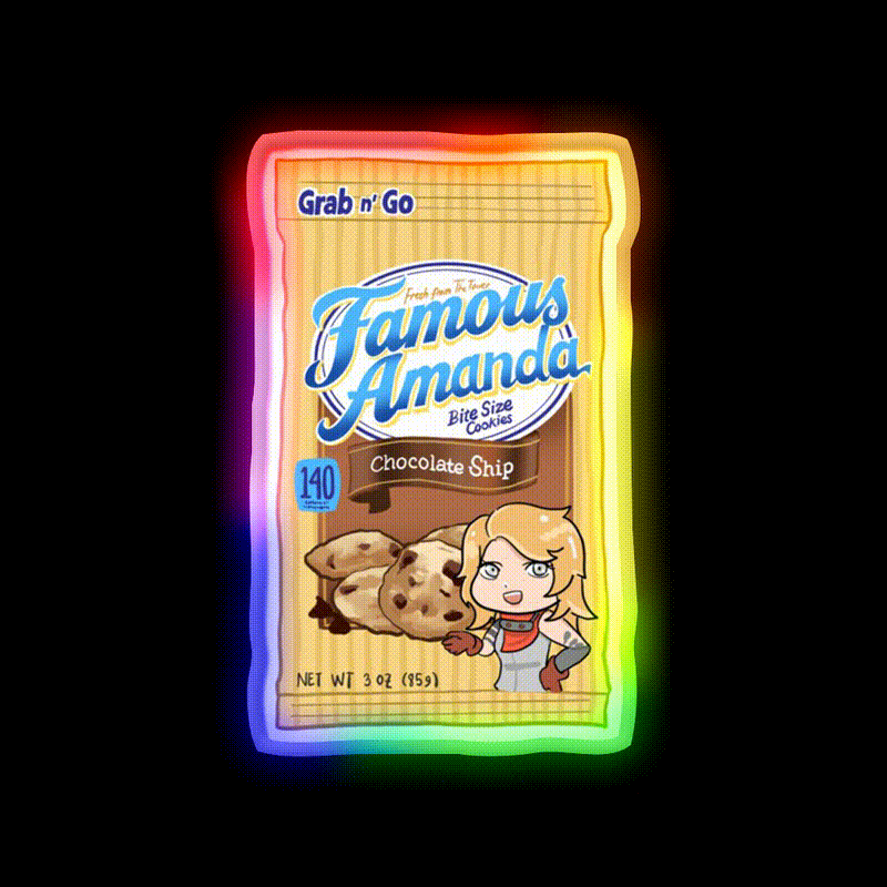 Amanda Holliday Chcolate Ship Cookies Snack Food Led Neon Sign Rgb Color - LED neon sign close-up detail
