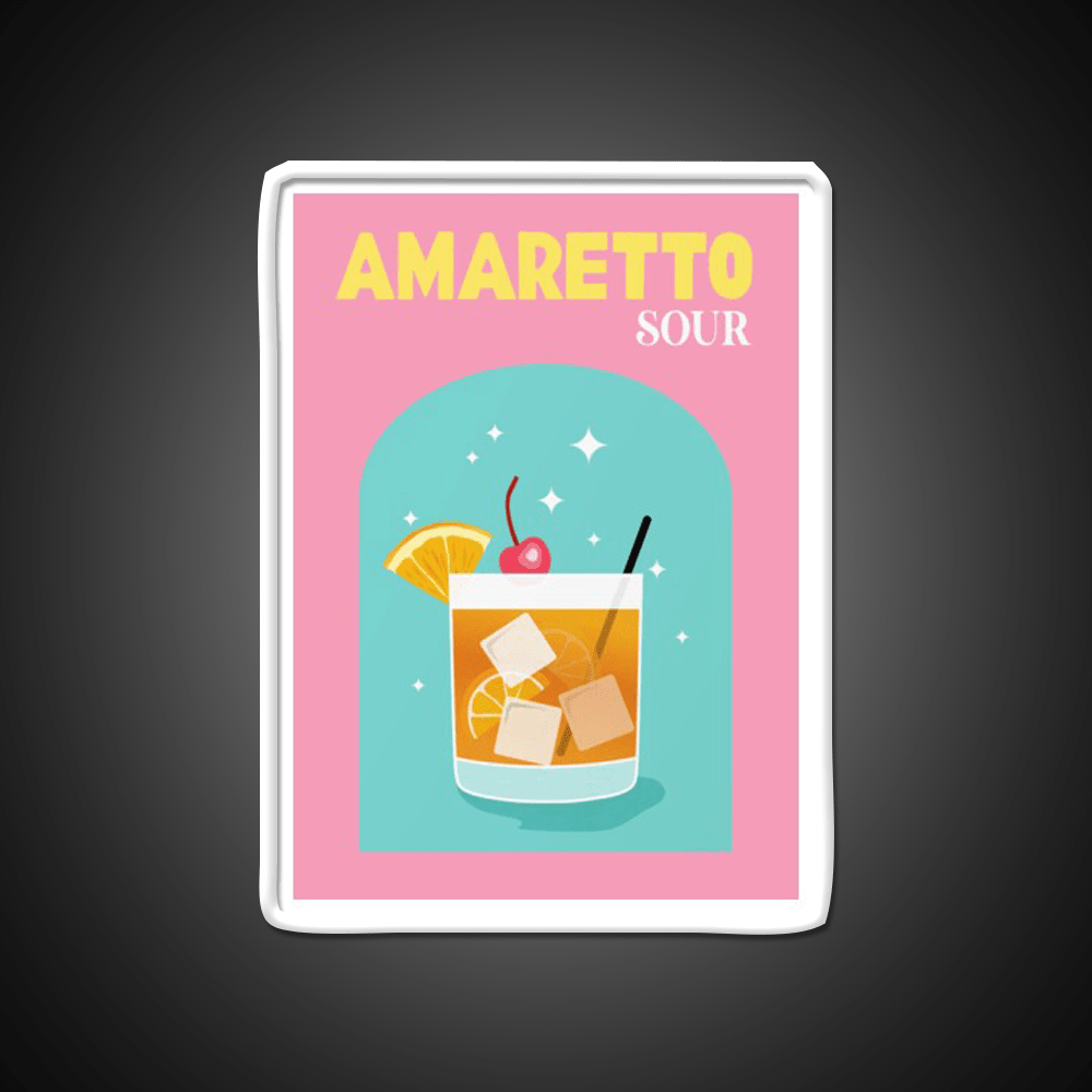 Amaretto Sour Cocktail Bar Decor Led Neon Sign Rgb Color - Shineneon