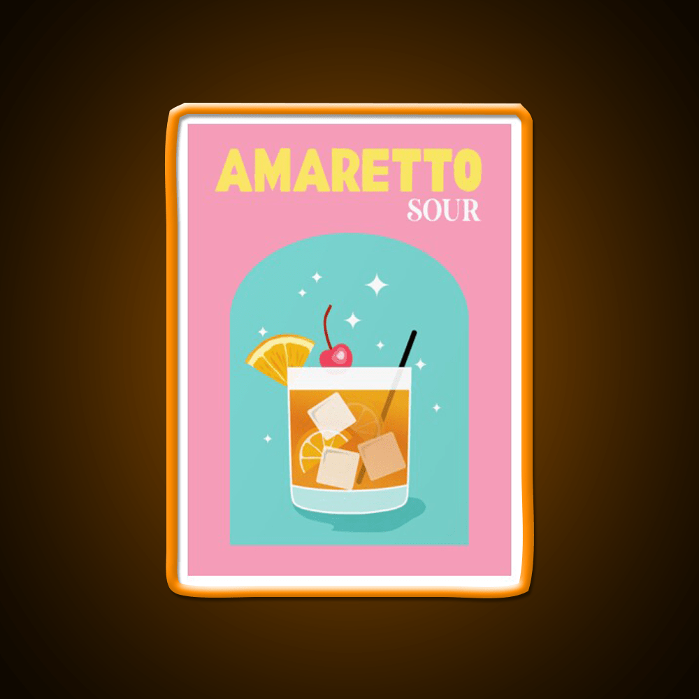 Amaretto Sour Cocktail Bar Decor Led Neon Sign Rgb Color - Shineneon
