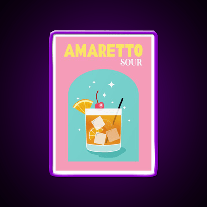 Amaretto Sour Cocktail Bar Decor Led Neon Sign Rgb Color - Shineneon