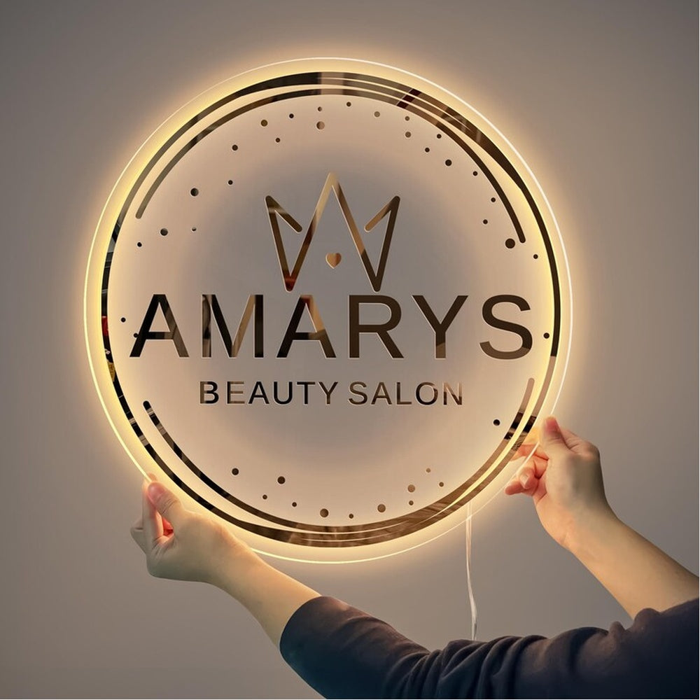 Amarys Beauty Salon Acrylic Business Logo Sign