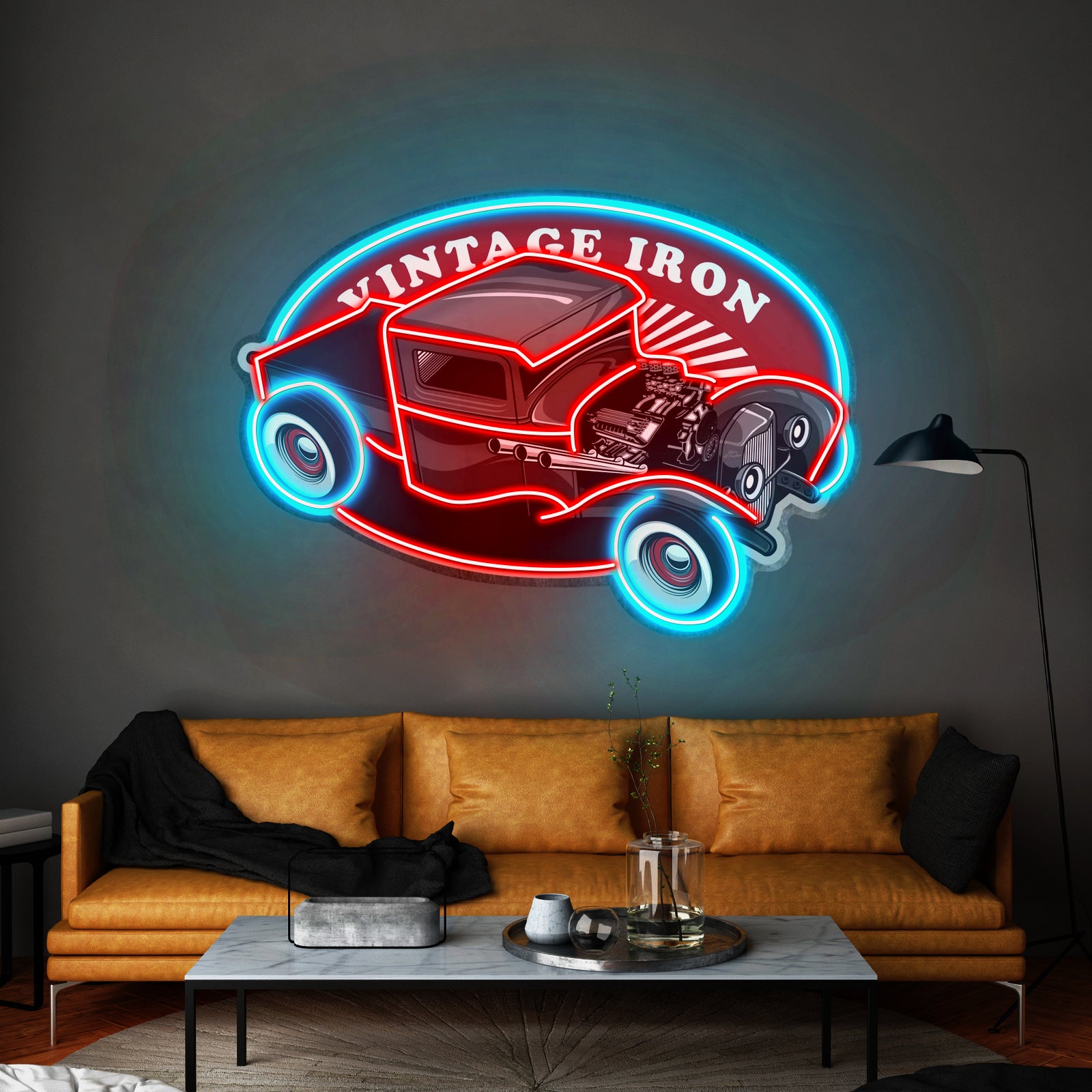 Amazing Black Hotrod Truck Led Neon Sign Light Custom Led Signs - Custom LED neon sign front view