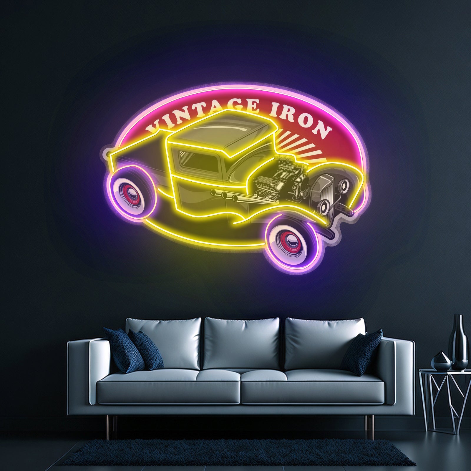 Amazing Black Hotrod Truck Led Neon Sign Light Custom Led Signs - LED neon sign view 6
