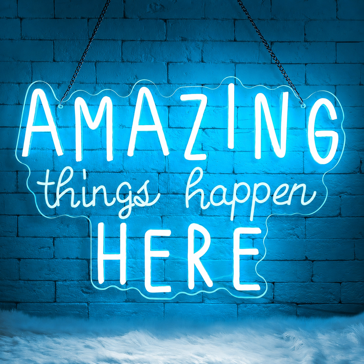 Amazing Things Happen Here Wall Decor LED Neon Sign - 01 Original Product Image