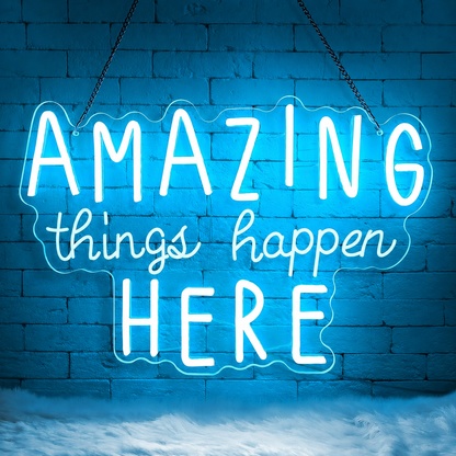 Amazing Things Happen Here Wall Decor LED Neon Sign - 01 Original Product Image