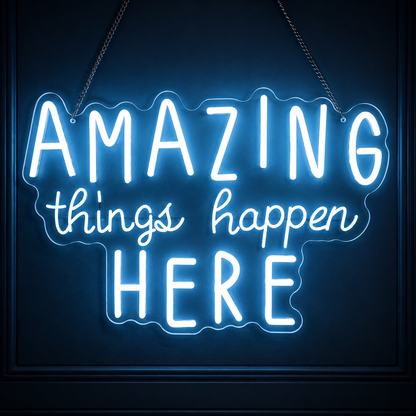 Amazing Things Happen Here Wall Decor LED Neon Sign - 02 High-Converting Product Image