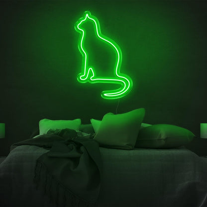 Amber Cat Silhouette Led Neon Sign For Modern Bedroom Wall Decor | Shineneon