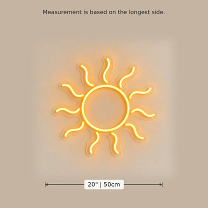 Amber Sun Rays LED Neon Sign - Shineneon