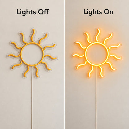 Amber Sun Rays LED Neon Sign - Shineneon