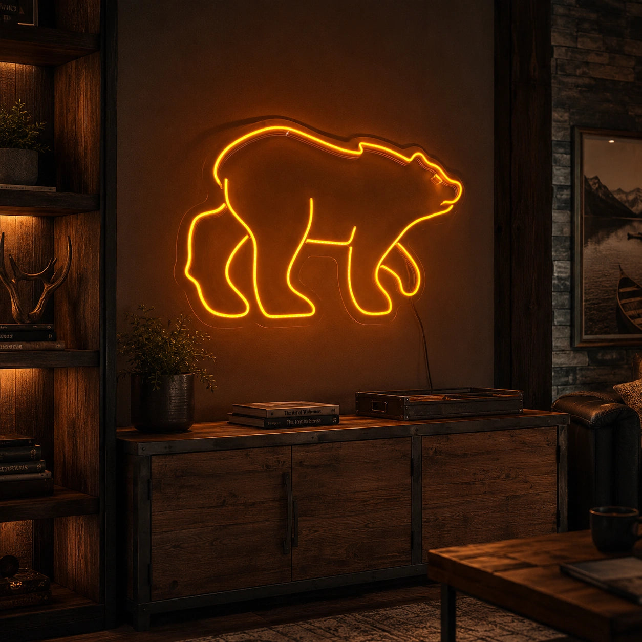 Amber Walking Bear Neon Sign LED Neon Sign real lifestyle scene