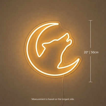 Amber Wolf Moon Neon Sign LED Neon Sign size image