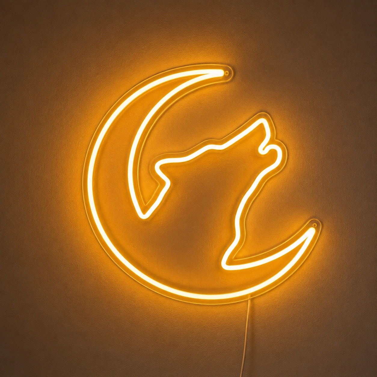 Amber Wolf Moon Neon Sign LED Neon Sign main product image